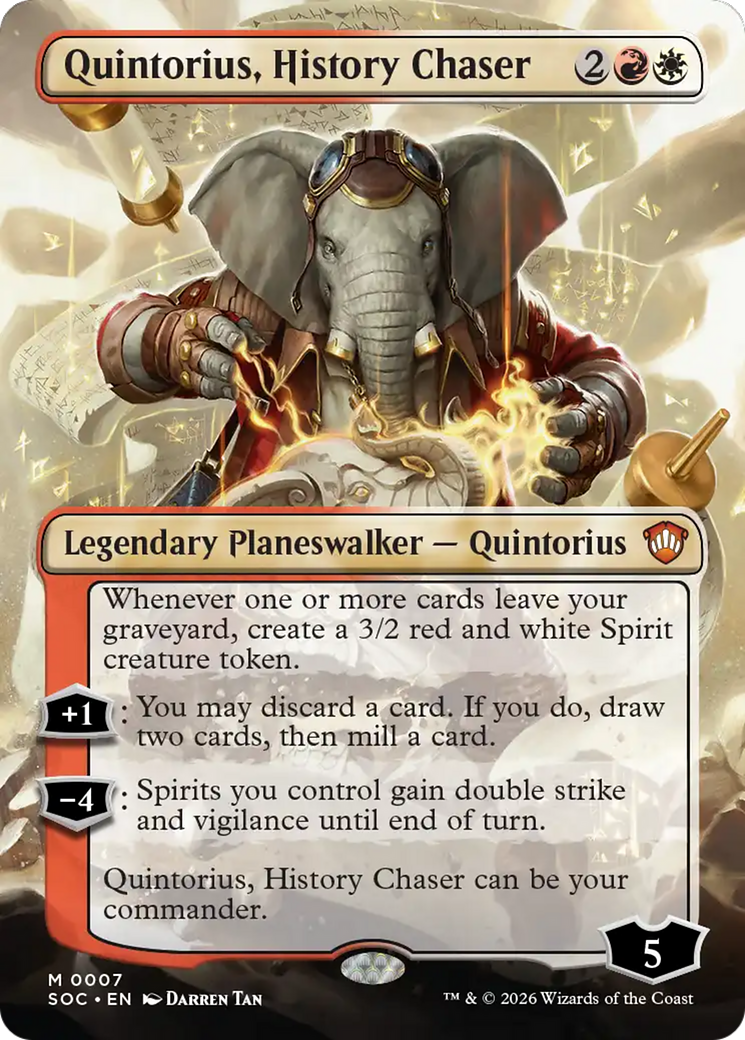 Quintorius, History Chaser (Borderless) [Secrets of Strixhaven Commander] | Tabernacle Games