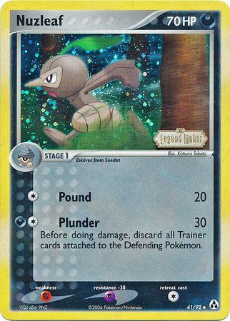 Nuzleaf (41/92) (Stamped) [EX: Legend Maker] | Tabernacle Games