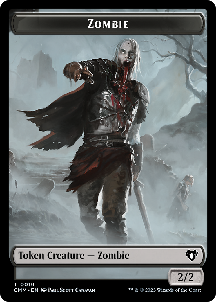 Zombie (0019) // Kor Soldier Double-Sided Token [Commander Masters Tokens] | Tabernacle Games