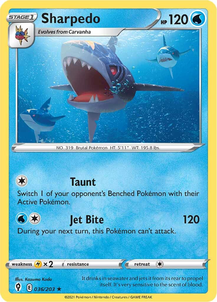 Sharpedo (036/203) [Sword & Shield: Evolving Skies] | Tabernacle Games