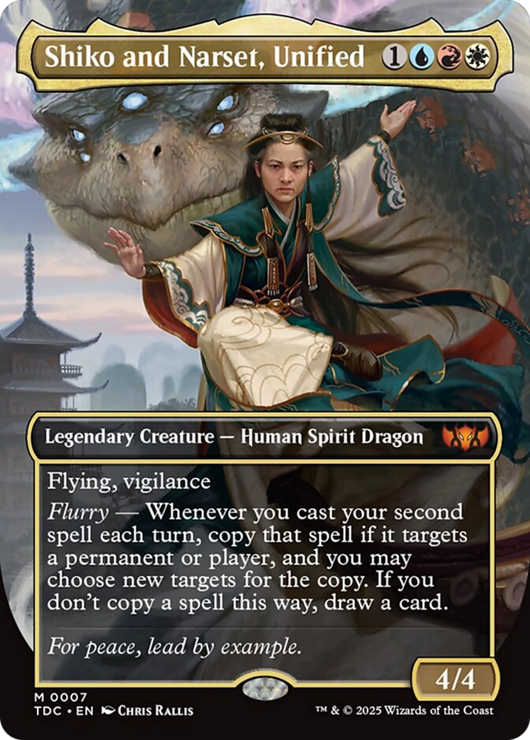 Shiko and Narset, Unified (Borderless) [Tarkir: Dragonstorm Commander] | Tabernacle Games