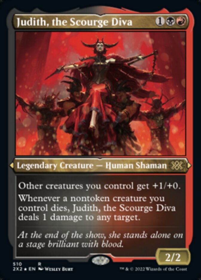 Judith, the Scourge Diva (Foil Etched) [Double Masters 2022] | Tabernacle Games