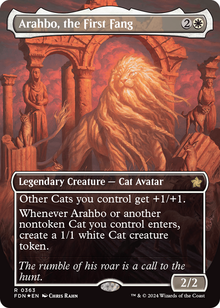 Arahbo, the First Fang (Borderless) (Mana Foil) [Foundations] | Tabernacle Games