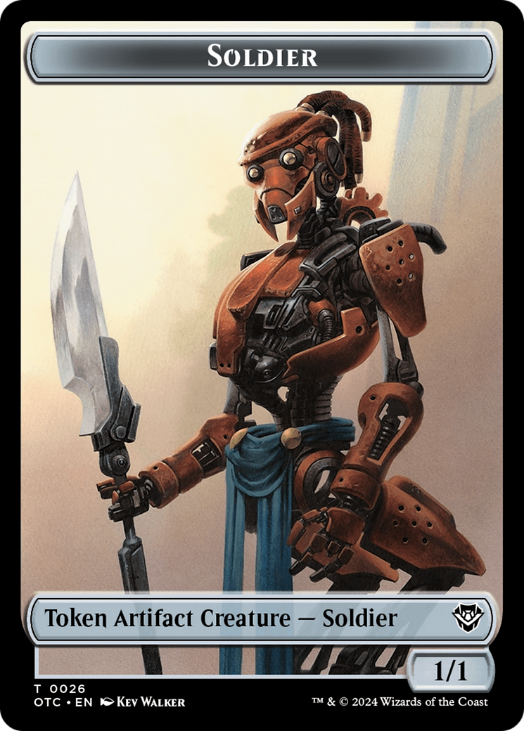 Elemental (0014) // Soldier (0026) Double-Sided Token [Outlaws of Thunder Junction Commander Tokens] | Tabernacle Games