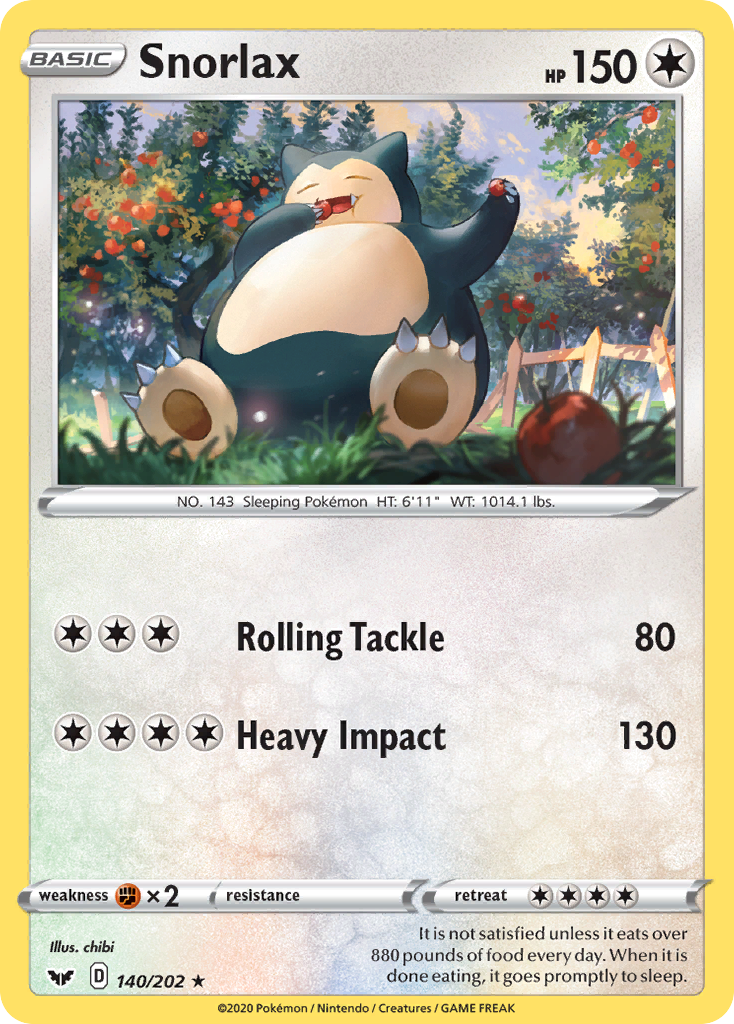 Snorlax (140/202) [Sword & Shield: Base Set] | Tabernacle Games