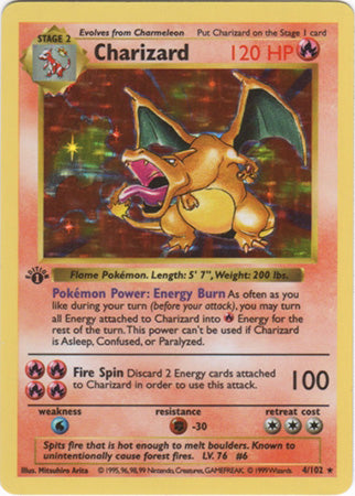 Charizard (4/102) (Shadowless) [Base Set 1st Edition] | Tabernacle Games