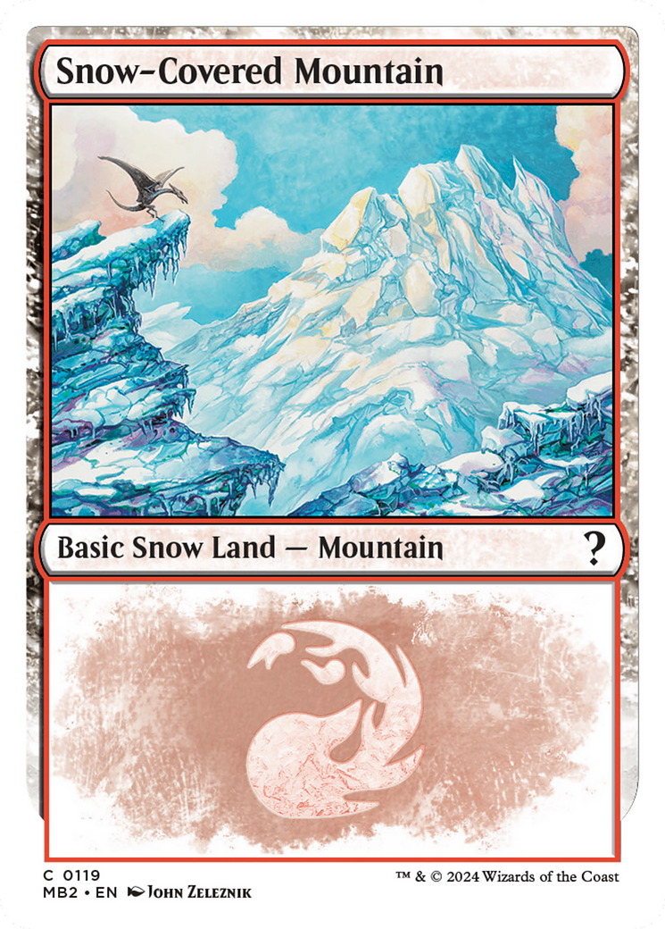 Snow-Covered Mountain (White Border) [Mystery Booster 2] | Tabernacle Games