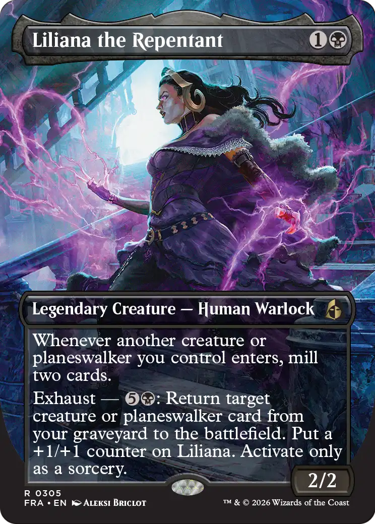 Liliana the Repentant (Borderless) [Reality Fracture] | Tabernacle Games