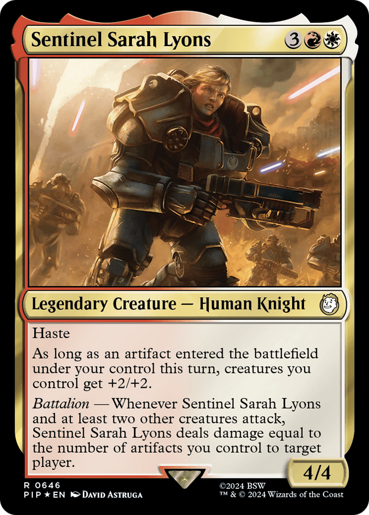 Sentinel Sarah Lyons (Surge Foil) [Fallout] | Tabernacle Games