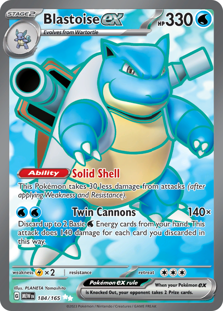 Blastoise ex (184/165) [Scarlet & Violet 151] | Tabernacle Games