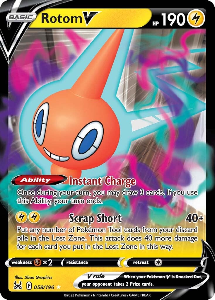 Rotom V (058/196) [Sword & Shield: Lost Origin] | Tabernacle Games