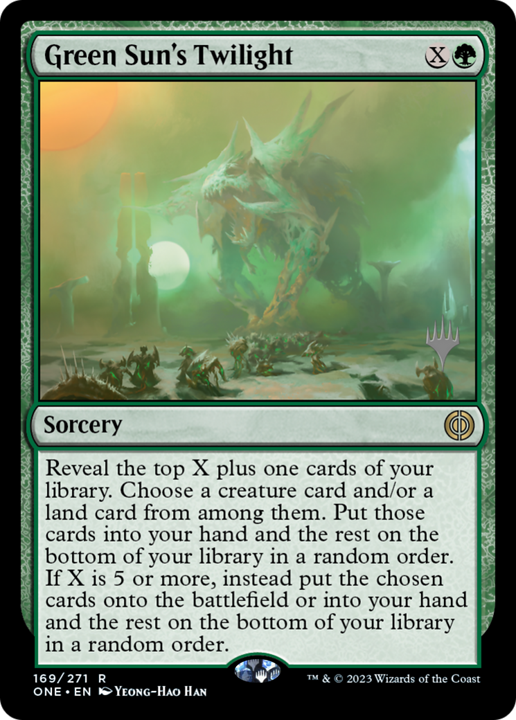 Green Sun's Twilight (Promo Pack) [Phyrexia: All Will Be One Promos] | Tabernacle Games
