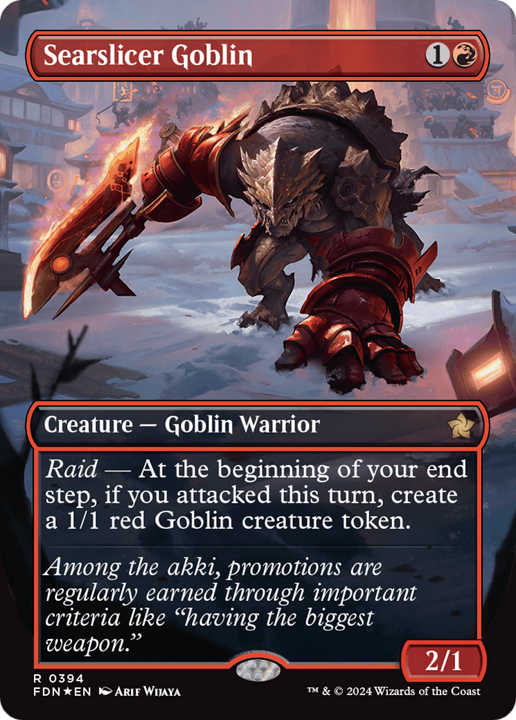 Searslicer Goblin (Borderless) (Mana Foil) [Foundations] | Tabernacle Games