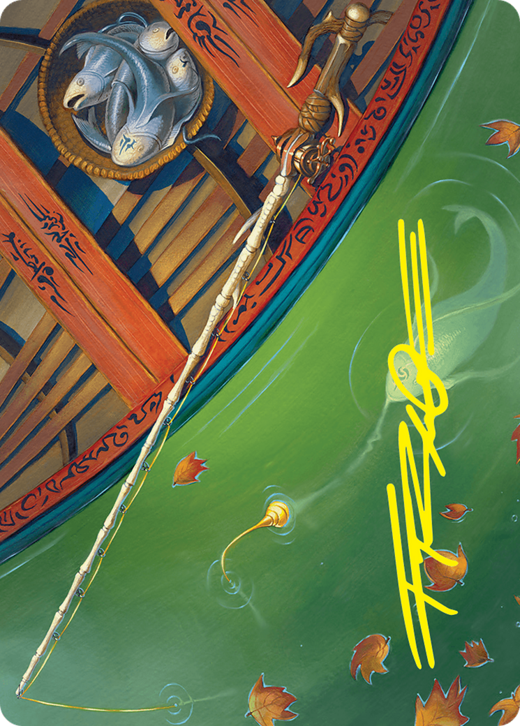 Fishing Pole Art Card (18/54) (Gold-Stamped Signature) [Foundations Art Series] | Tabernacle Games