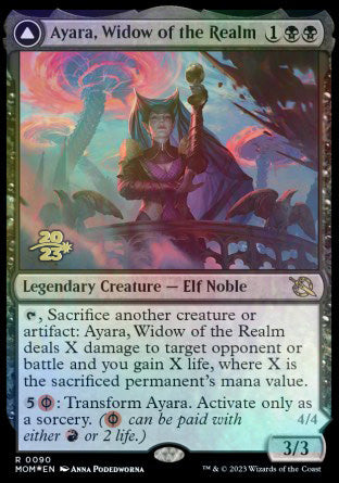 Ayara, Widow of the Realm // Ayara, Furnace Queen [March of the Machine Prerelease Promos] | Tabernacle Games