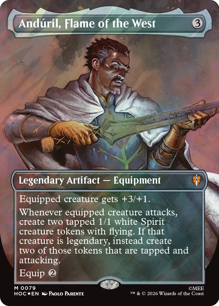 Anduril, Flame of the West (Borderless) (Surge Foil) [The Hobbit: Eternal-Legal] | Tabernacle Games
