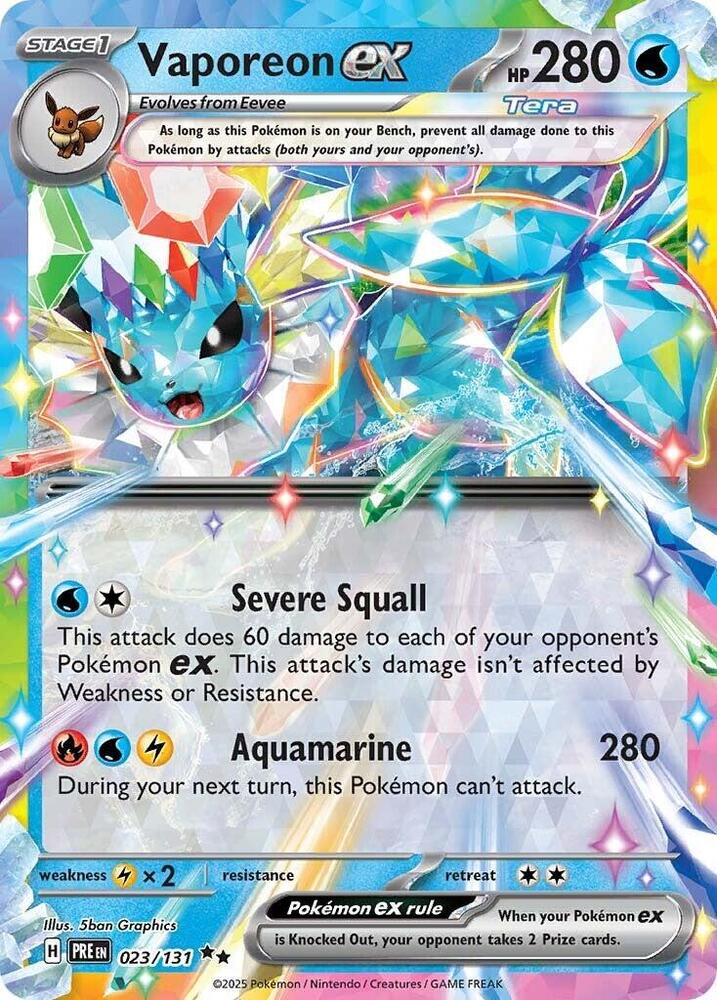 Vaporeon ex (023/131) [Scarlet & Violet: Prismatic Evolutions] | Tabernacle Games