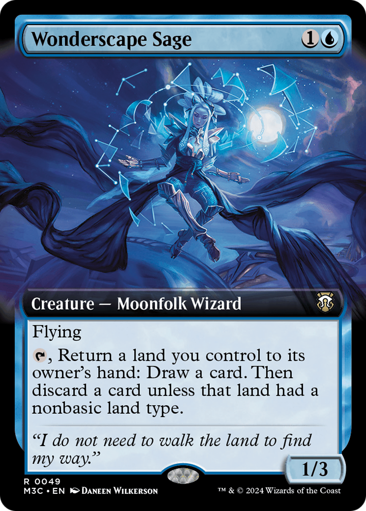 Wonderscape Sage (Extended Art) (Ripple Foil) [Modern Horizons 3 Commander] | Tabernacle Games