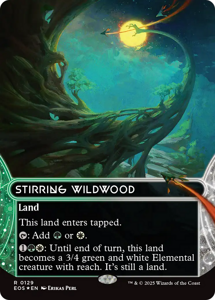 Stirring Wildwood (0129) (Borderless) (Galaxy Foil) [Edge of Eternities: Stellar Sights] | Tabernacle Games