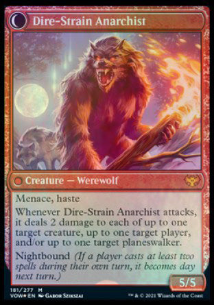 Volatile Arsonist // Dire-Strain Anarchist [Innistrad: Crimson Vow Prerelease Promos] | Tabernacle Games