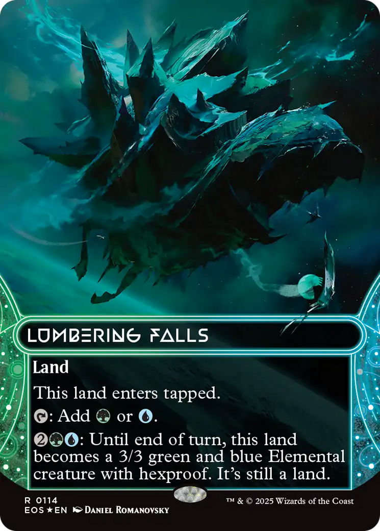 Lumbering Falls (0114) (Borderless) (Galaxy Foil) [Edge of Eternities: Stellar Sights] | Tabernacle Games