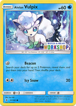 Alolan Vulpix (21/145) (Build A Bear Workshop Exclusive) [Sun & Moon: Guardians Rising] | Tabernacle Games