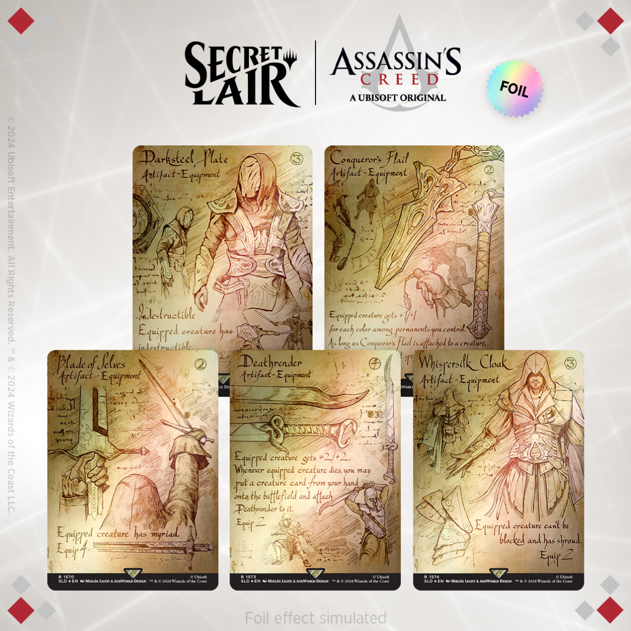 SECRET LAIR X ASSASSIN’S CREED: DA VINCI’S DESIGNS | Rainbow Foil Edition | Tabernacle Games