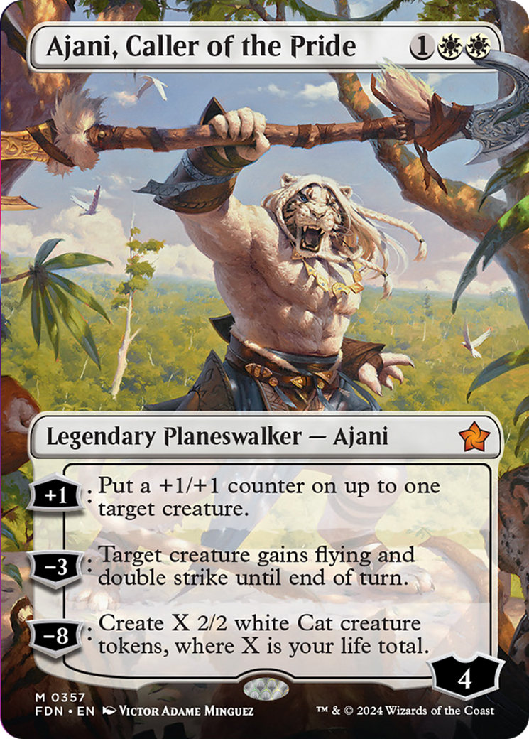 Ajani, Caller of the Pride (Borderless) [Foundations] | Tabernacle Games