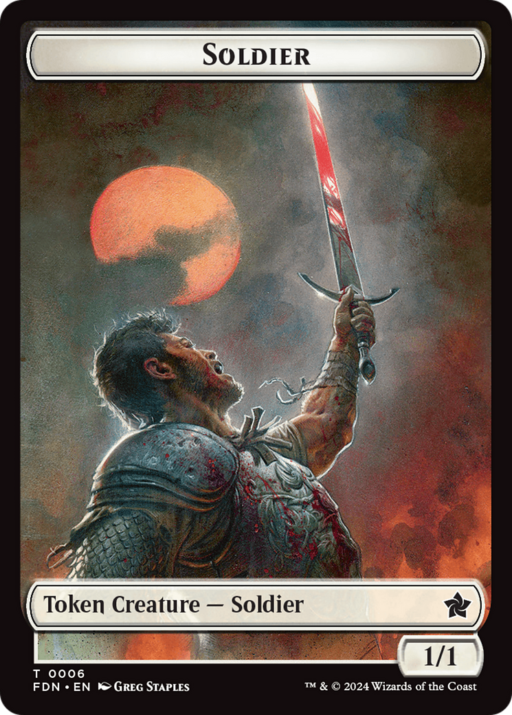 Rabbit // Soldier Double-Sided Token [Foundations Tokens] | Tabernacle Games