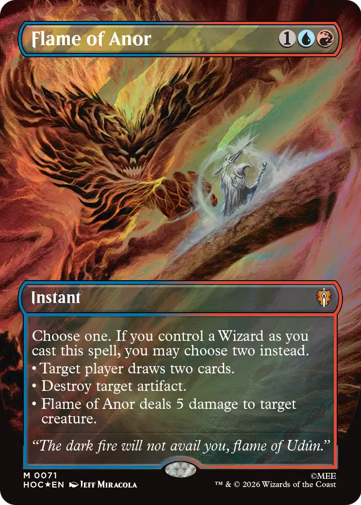 Flame of Anor (Borderless) (Surge Foil) [The Hobbit: Eternal-Legal] | Tabernacle Games