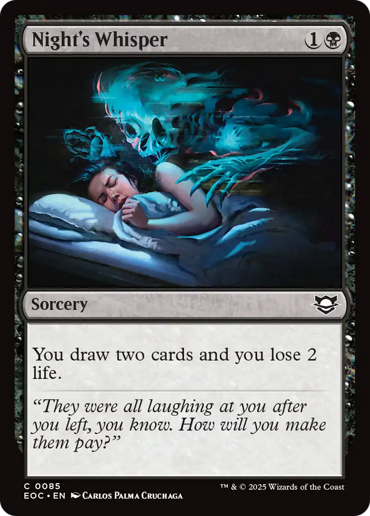 Night's Whisper [Edge of Eternities Commander] | Tabernacle Games