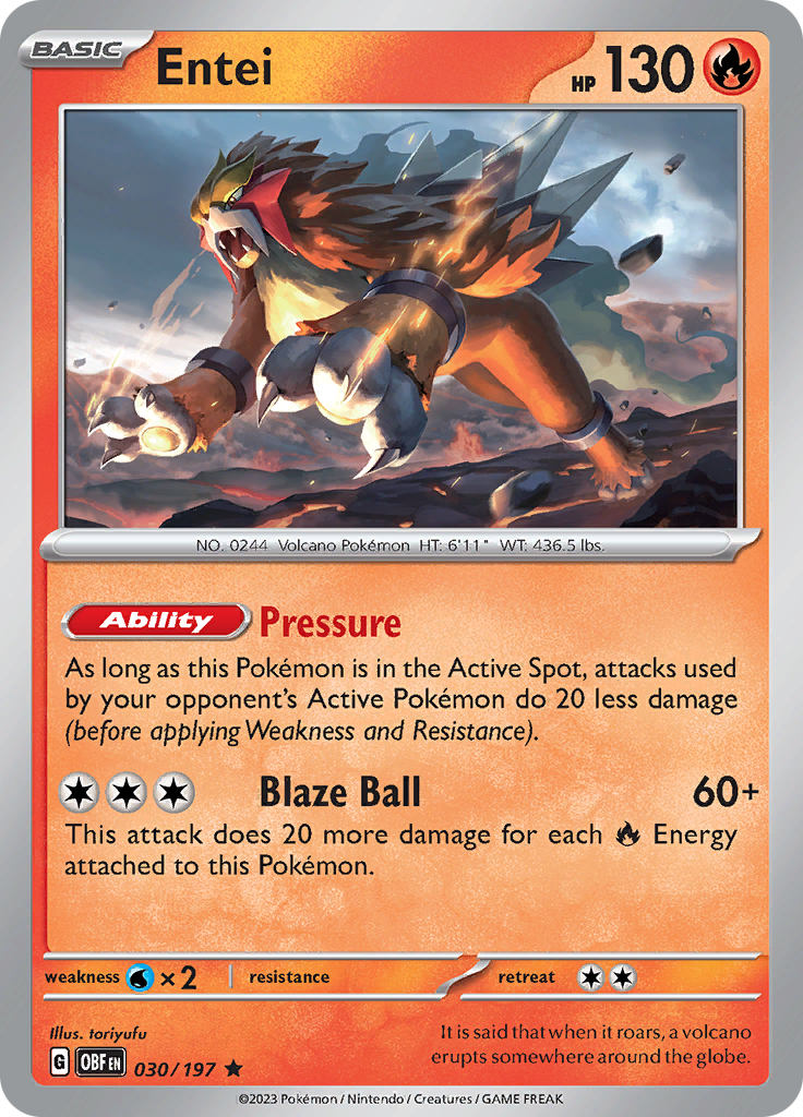 Entei (030/197) [Scarlet & Violet: Obsidian Flames] | Tabernacle Games