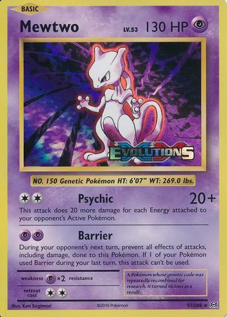 Mewtwo (51/108) (XY Evolutions Prerelease) [XY: Black Star Promos] | Tabernacle Games