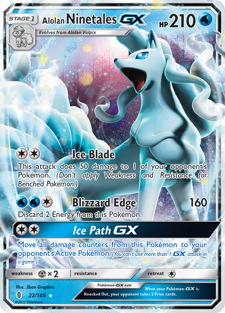 Alolan Ninetales GX (22/145) [Sun & Moon: Guardians Rising] | Tabernacle Games