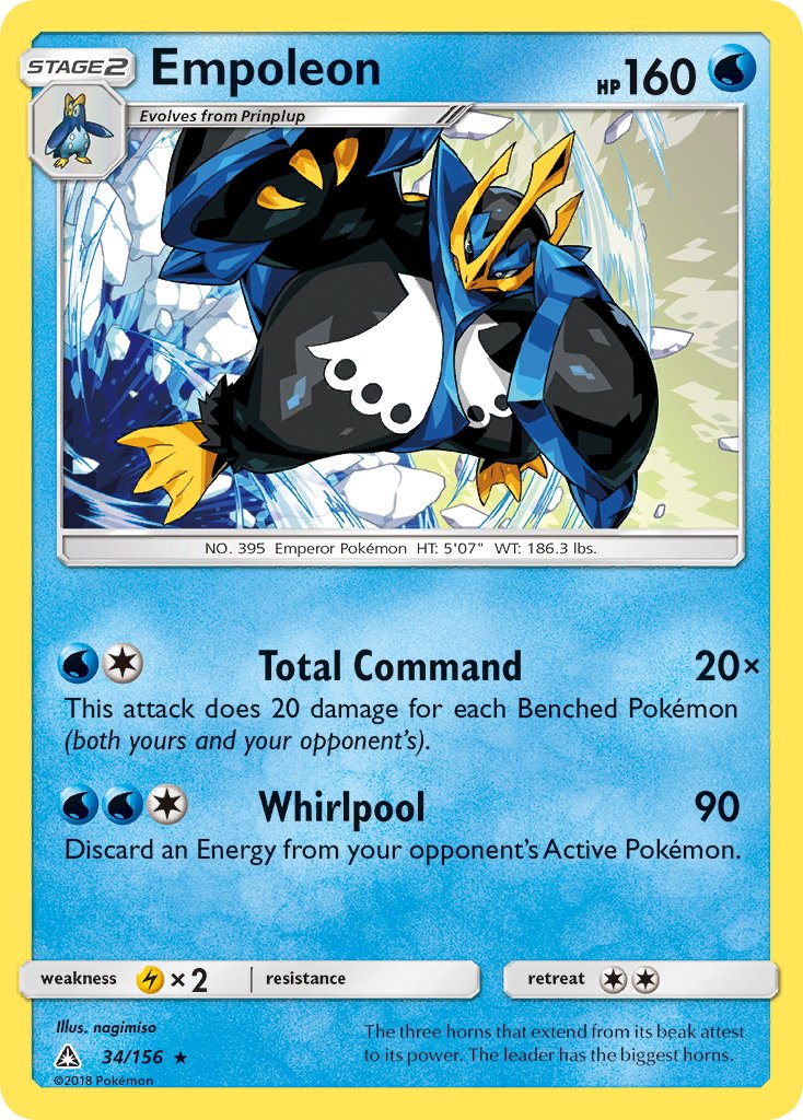 Empoleon (34/156) (Cracked Ice Holo) (Theme Deck Exclusive) [Sun & Moon: Ultra Prism] | Tabernacle Games
