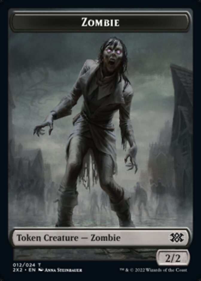 Zombie // Phyrexian Golem Double-sided Token [Double Masters 2022 Tokens] | Tabernacle Games