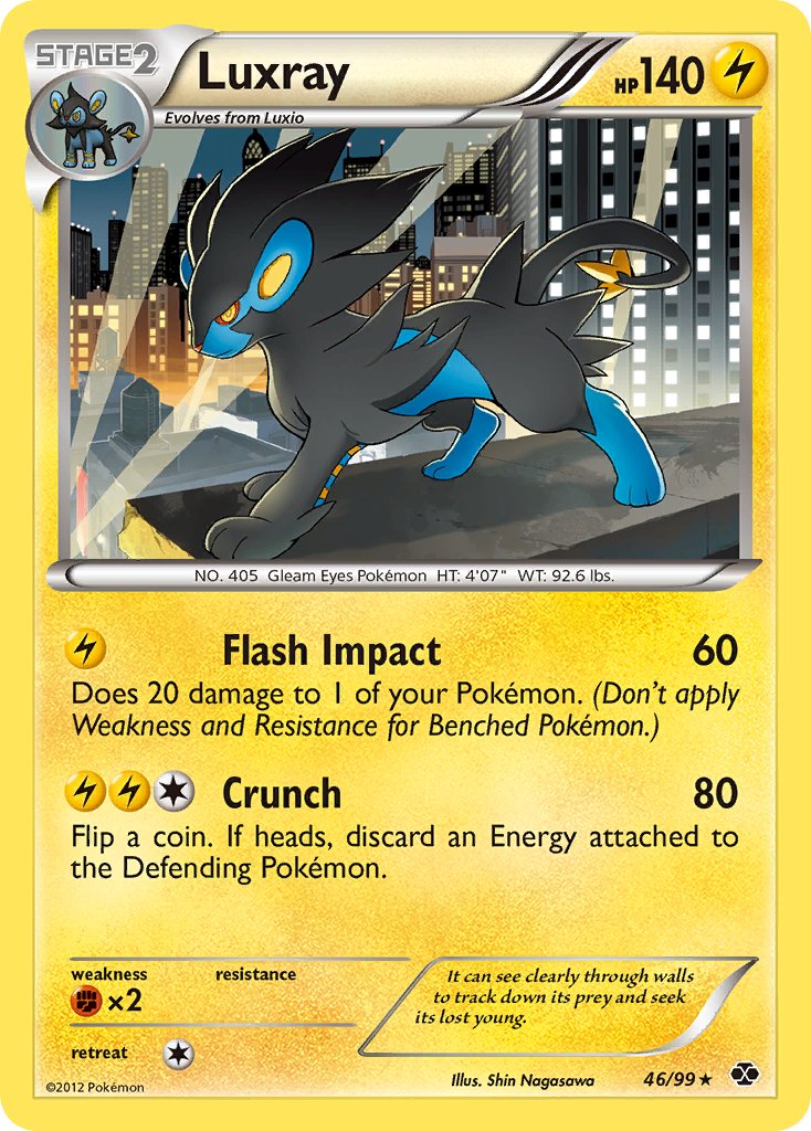 Luxray (46/99) (Cracked Ice Holo) (Blister Exclusive) [Black & White: Next Destinies] | Tabernacle Games