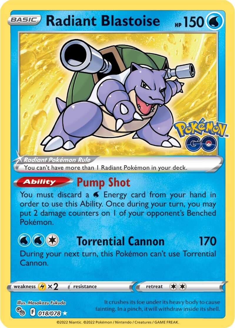 Radiant Blastoise (018/078) [Pokémon GO] | Tabernacle Games