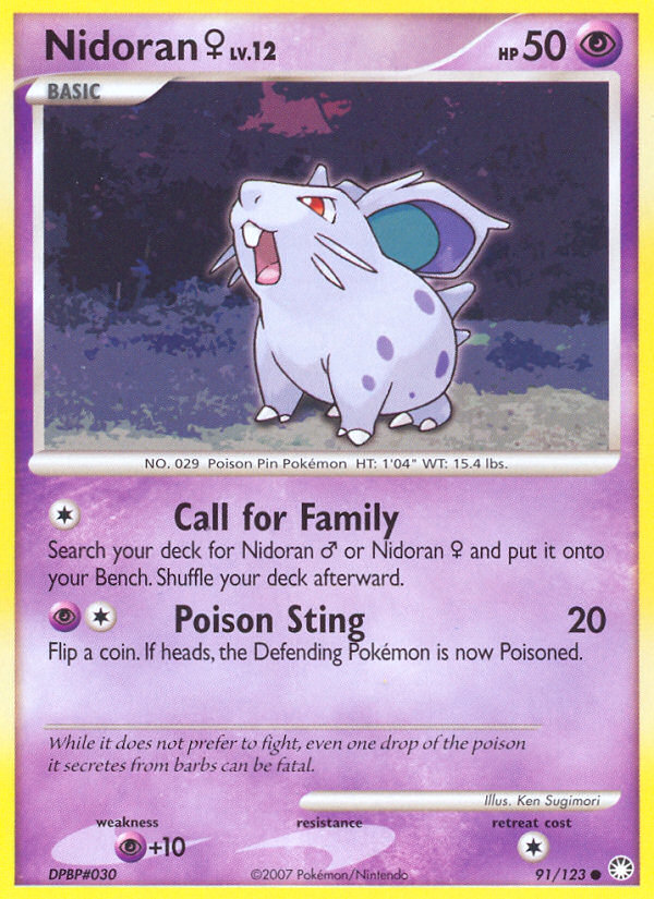 Nidoran (91/123) (Female) [Diamond & Pearl: Mysterious Treasures] | Tabernacle Games