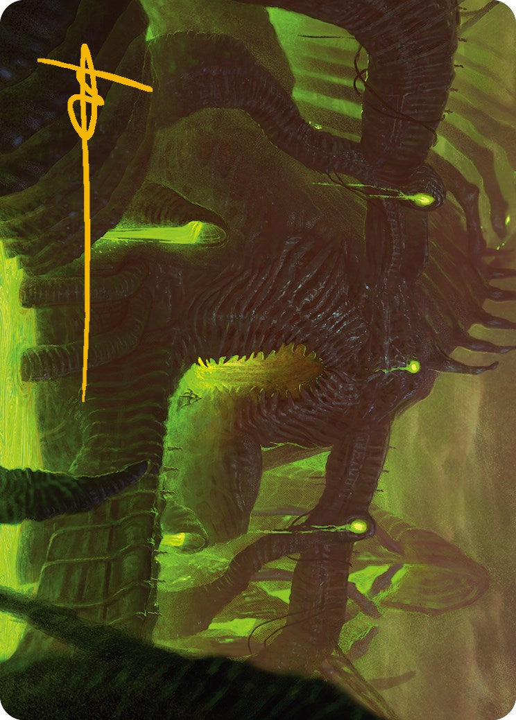 The Dross Pits Art Card (Gold-Stamped Signature) [Phyrexia: All Will Be One Art Series] | Tabernacle Games