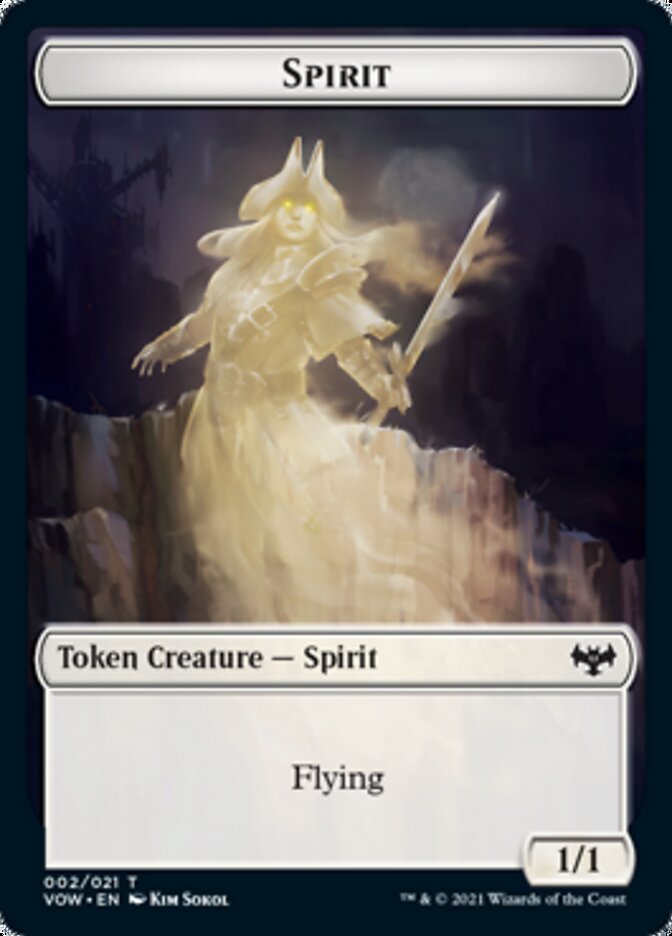 Wolf (011) // Spirit (002) Double-sided Token [Innistrad: Crimson Vow Tokens] | Tabernacle Games