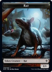 Rat // Food (17) Double-sided Token [Throne of Eldraine Tokens] | Tabernacle Games