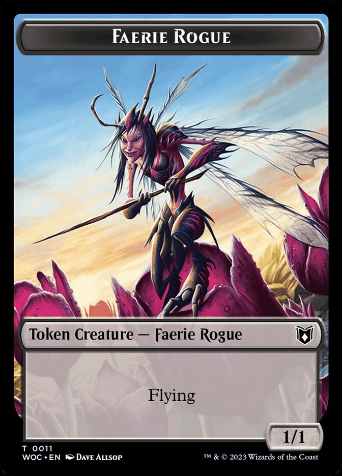 Faerie Rogue // Faerie (0011) Double-Sided Token [Wilds of Eldraine Commander Tokens] | Tabernacle Games