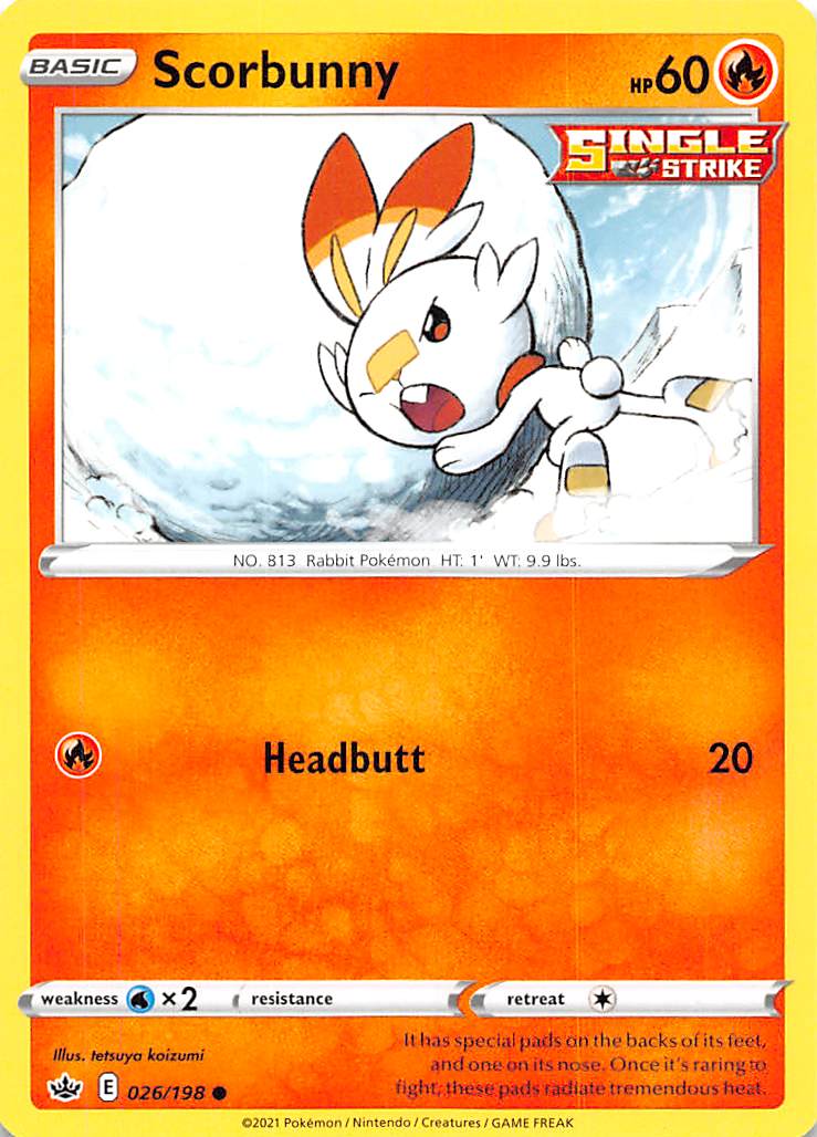 Scorbunny (026/198) [Sword & Shield: Chilling Reign] | Tabernacle Games