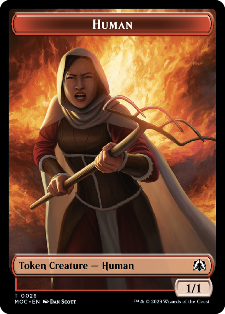 Tentacle // Human (26) Double-Sided Token [March of the Machine Commander Tokens] | Tabernacle Games