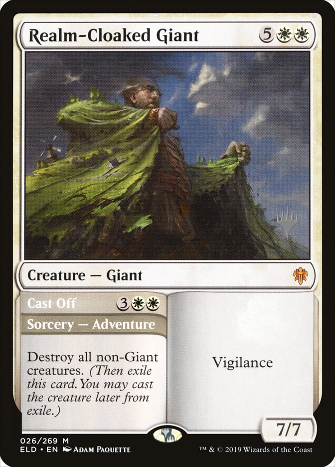 Realm-Cloaked Giant // Cast Off (Promo Pack) [Throne of Eldraine Promos] | Tabernacle Games