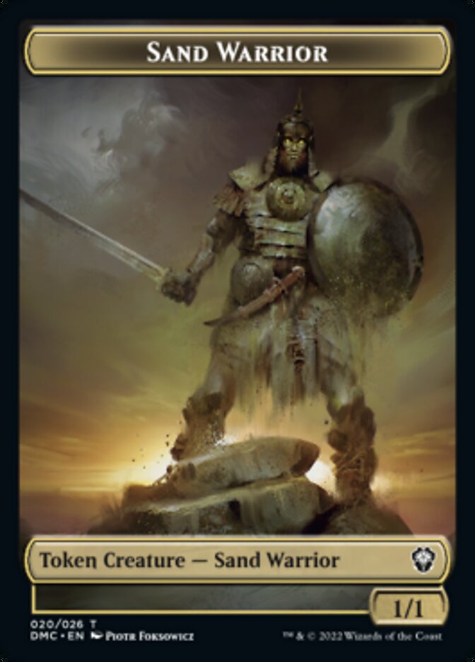 Soldier // Sand Warrior Double-sided Token [Dominaria United Tokens] | Tabernacle Games