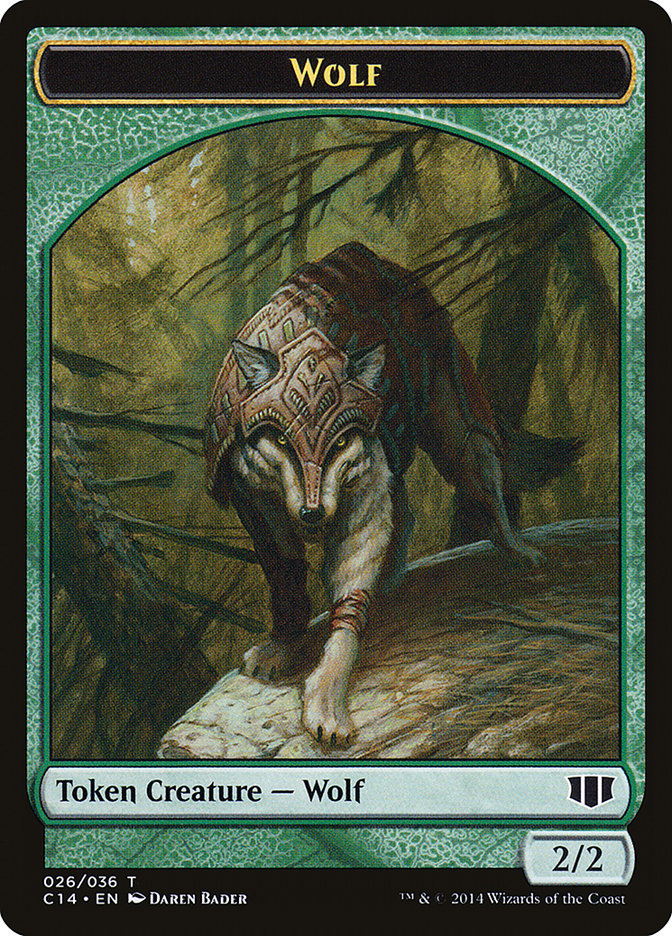 Treefolk // Wolf Double-sided Token [Commander 2014 Tokens] | Tabernacle Games