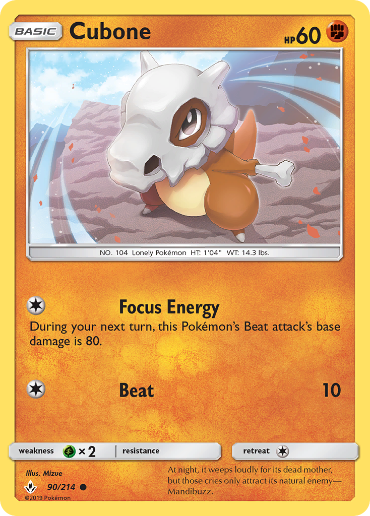 Cubone (90/214) [Sun & Moon: Unbroken Bonds] | Tabernacle Games