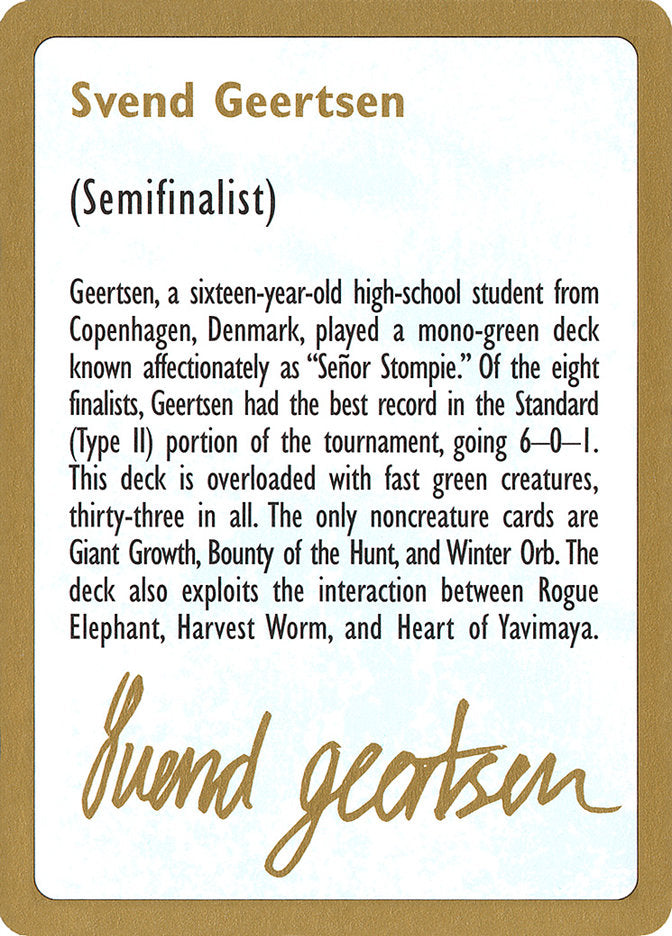 Svend Geertsen Bio [World Championship Decks 1997] | Tabernacle Games